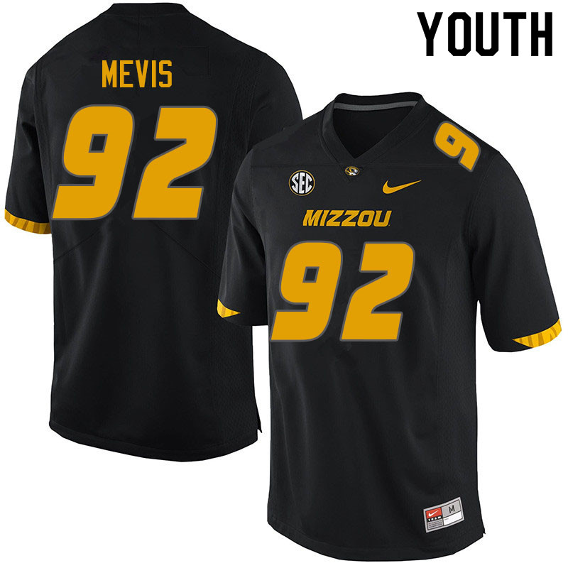 Youth #92 Harrison Mevis Missouri Tigers College Football Jerseys Sale-Black - Click Image to Close